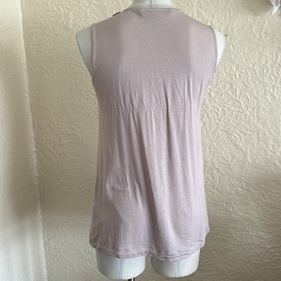 Zara Light Taupe Smoky Gem Bejeweled Neckline Sleeveless Shell Tank Top Small - Picture 7 of 8